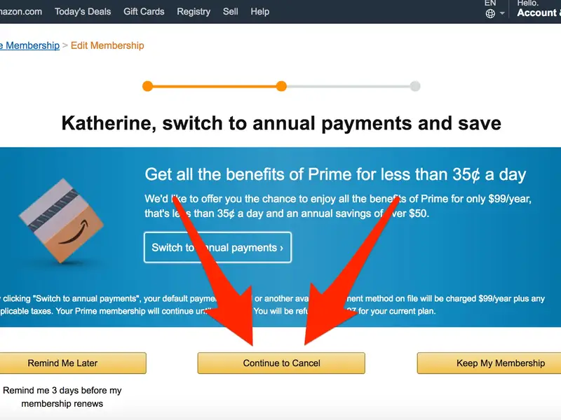 cancel amazon prime membership 